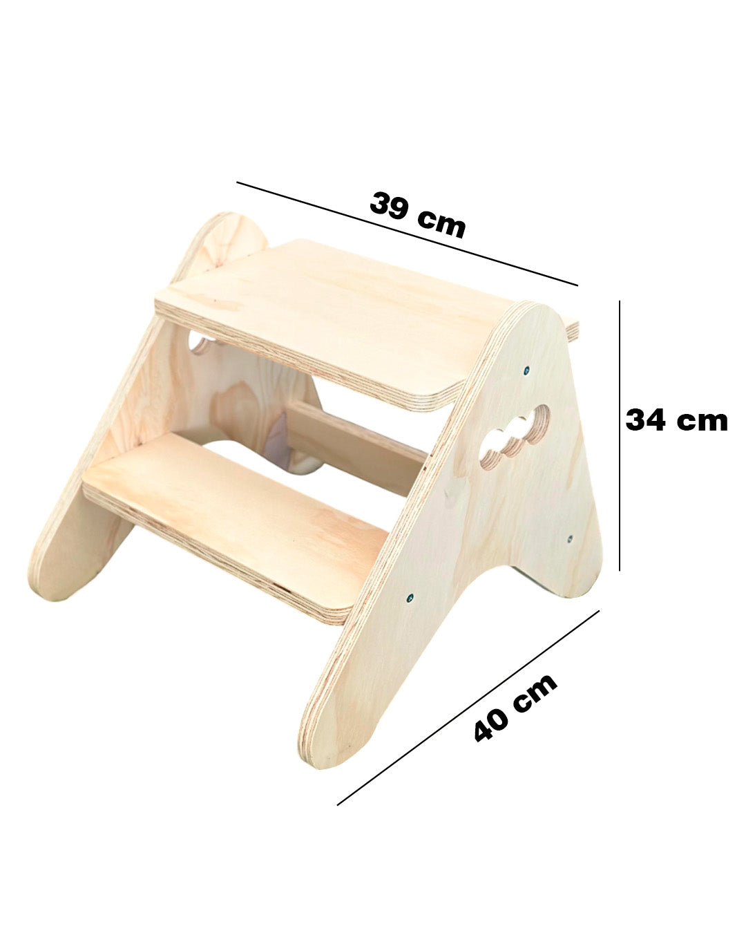 Escalera 2 en 1 Montessori de Madera para Niños (Escalón + Banquito)