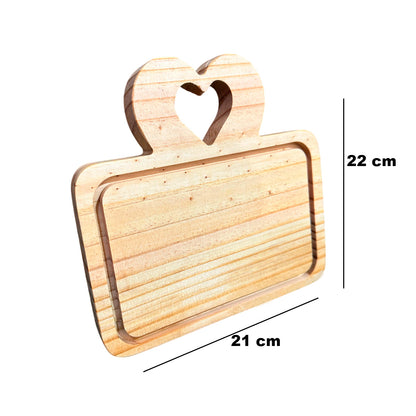 Pack de 10 Tablas de Picoteo Corazón 22x21 cm
